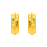 22k Yellow Gold Medium Shimmery Patterned Earrings
